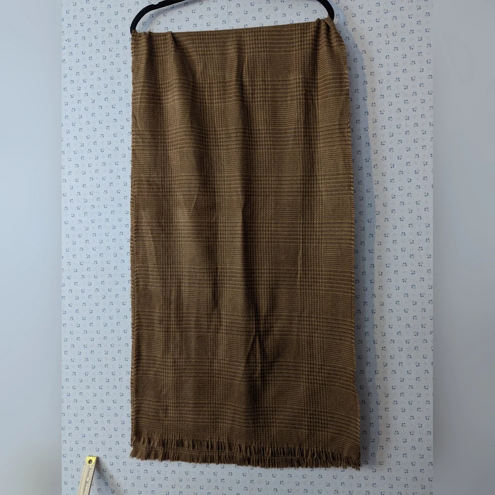 GAP Houndstooth Brown Scarf Wrap Shawl Beach Evening Fall Game Day